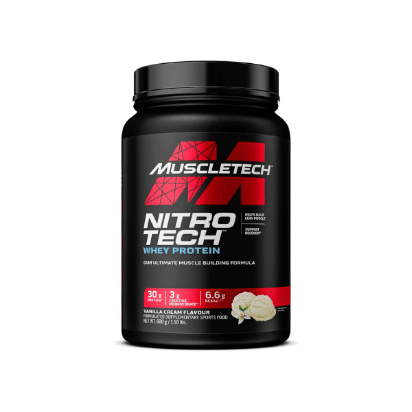 MuscleTech Nitro Tech 1.5lbs Vanilla Cream Flavor Whey Protein for Recovery AU