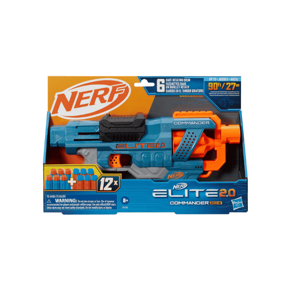 Nerf Elite 2.0 Commander RD 6 Blaster 12 Darts 6 Dart Drum  E9485 Ages 8+