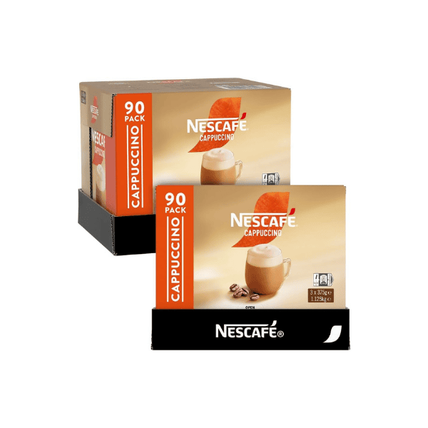 NESCAFÉ Cappuccino Instant Coffee Mix 90 Sachets for Quick & Tasty Beverages