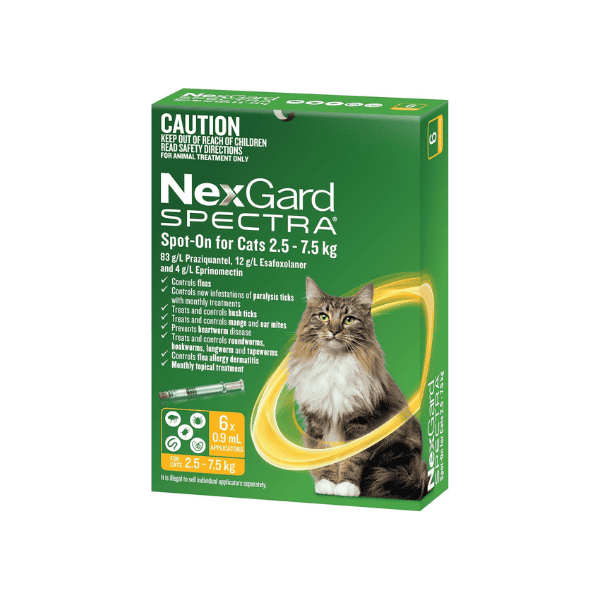 NEXGARD SPECTRA 6-Pack for Large Cats Flea Tick Heartworm & Worm Defense