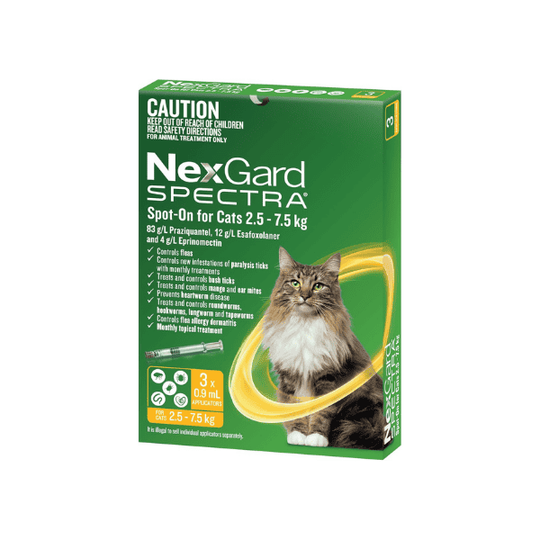 NEXGARD SPECTRA 3-Pack for Large Cats Flea Tick Heartworm & Worm Prevention