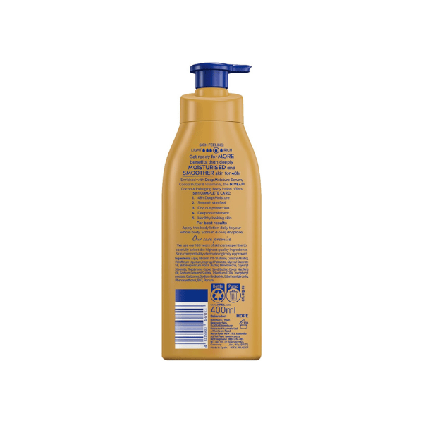 NIVEA Cocoa Body Lotion Long-Lasting Moisture for Silky Skin