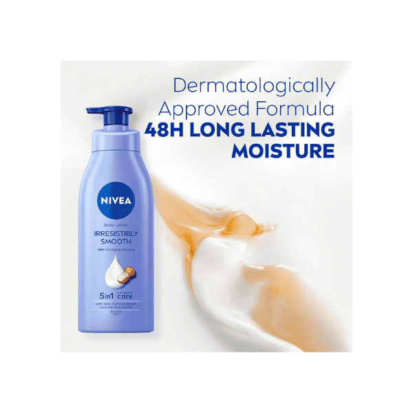 NIVEA Irresistibly Smooth Body Lotion 400ml Hydrating Moisturiser for Soft Skin