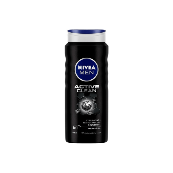 NIVEA MEN Active Clean 500ml Shower Gel & Body Wash Deep Clean for Active Men