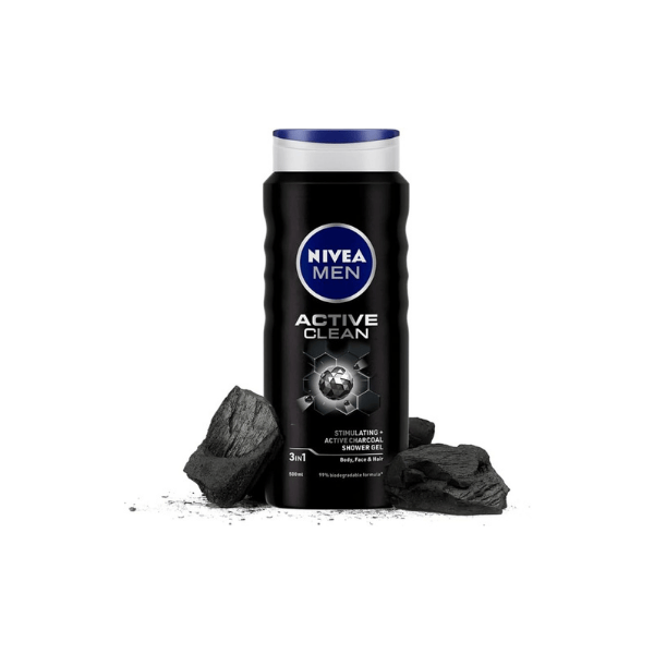 NIVEA MEN Active Clean 500ml Shower Gel & Body Wash Deep Clean for Active Men