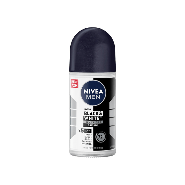 NIVEA MEN B&W Original 50ml Roll On Deodorant Black & White Invisible Anti Perspirant for Men