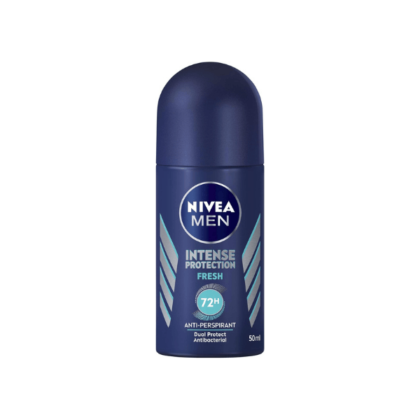 NIVEA MEN Fresh Intense Protection Roll On Deodorant 50ml Long Lasting Freshness & Anti Perspirant Protection