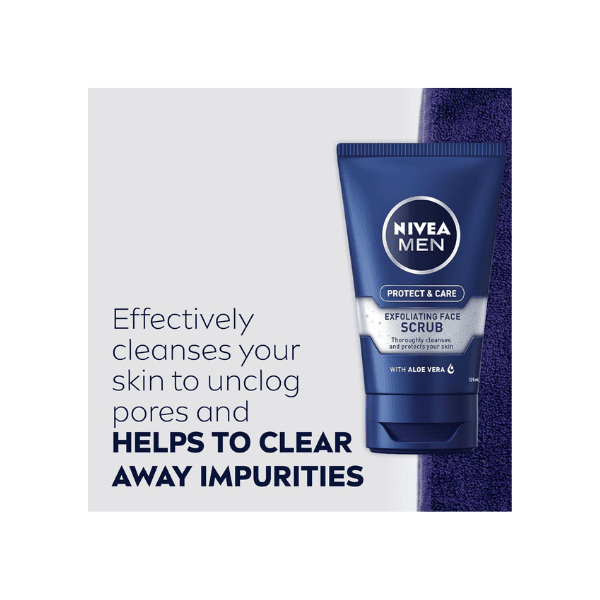 NIVEA MEN Protect & Care Exfoliating Scrub 125ml Deep Cleansing & Skin Protection for Men