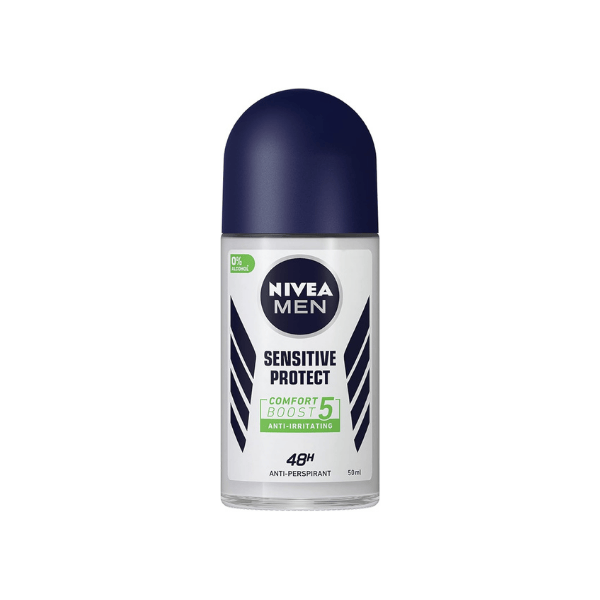 NIVEA MEN Sensitive Protect 50ml Roll On Deodorant Anti Perspirant for Sensitive Skin Long Lasting Freshness for Men