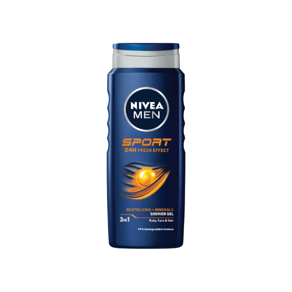 NIVEA MEN Sport 500ml Shower Gel & Body Wash Energizing Clean for Active Men