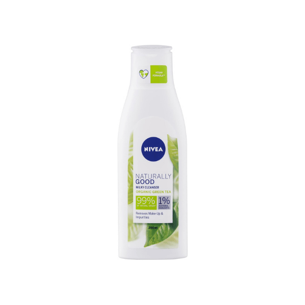 NIVEA Naturally Good Milky Face Wash 200ml Gentle Cleanser with Organic Green Tea & Natural Ingredients