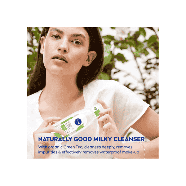 NIVEA Naturally Good Milky Face Wash 200ml Gentle Cleanser with Organic Green Tea & Natural Ingredients