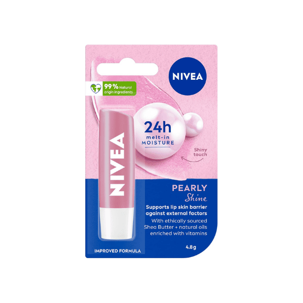 NIVEA Pearly Shine Lip Balm 1 Pack Glossy Lip Care