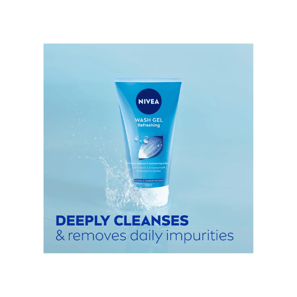 NIVEA Refreshing Face Wash Gel Cleanser 150ml Bottle