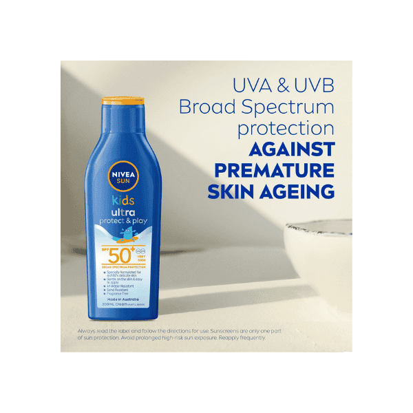 NIVEA SUN Kids Ultra Protect & Play Sunscreen Lotion SPF 50+ 200ml High Protection for Children