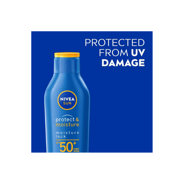 NIVEA SUN Protect & Moisture Sunscreen Lotion SPF 50+ 200ml Moisture Lock & Long Lasting Protection