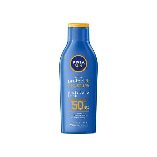 NIVEA SUN Protect & Moisture Sunscreen Lotion SPF 50+ 200ml Moisture Lock & Long Lasting Protection