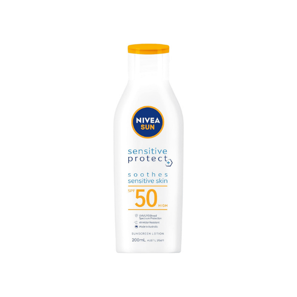 NIVEA SUN Sensitive Protect Sunscreen Lotion 200ml SPF 50 Moisture Lock & Sensitive Skin Protection