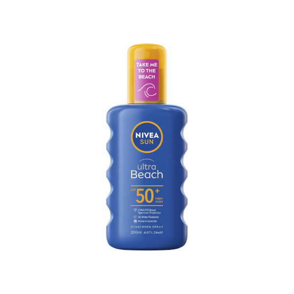 NIVEA SUN Ultra Beach Sunscreen Spray SPF 50+ 200ml High Protection for Beach & Outdoor Activities