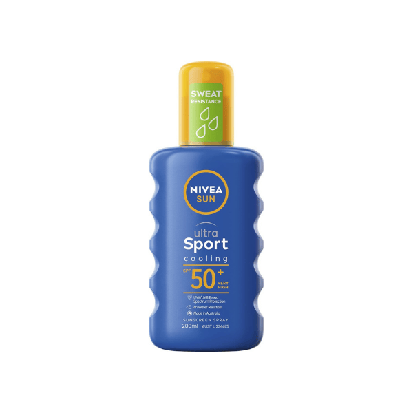 NIVEA SUN Ultra Sport Cooling Sunscreen Spray 200ml SPF 50+ Water & Sweat Resistant