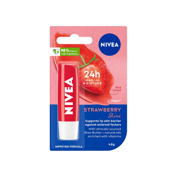 NIVEA Strawberry Shine Lip Balm 1 Pack Tinted Lip Care