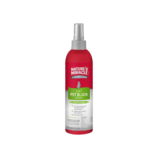 Nature’s Miracle Platinum Cat Pet Block Spray Essential Oils Repellent 236ml Easy Spray