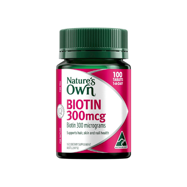 Nature’s Own Biotin 300mcg Promote Healthy Hair Skin and Nails with Energy Support