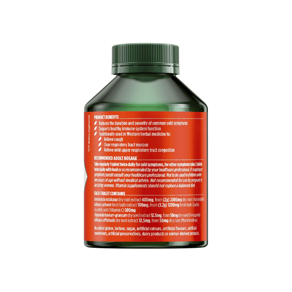 Nature's Own Triple Strength Garlic + Vitamin C Tablets Reduces Cold Duration & Cough Relief