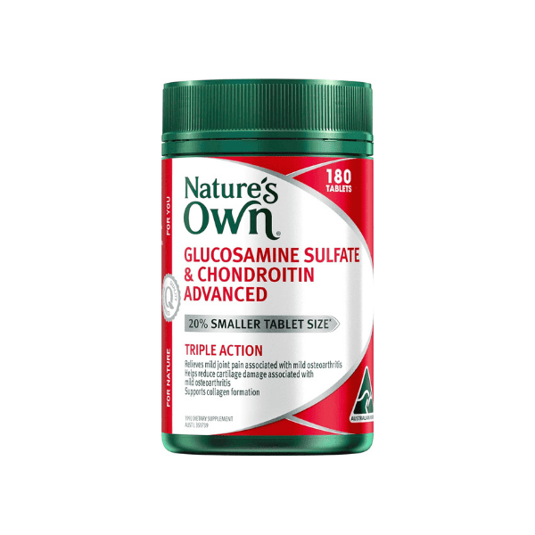 Nature’s Own Glucosamine Sulfate & Chondroitin Advanced 180 Tablets Supports Joint Flexibility