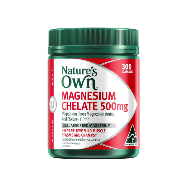 Nature’s Own Magnesium Chelate 500mg Supports Muscle Relaxation & Bone Strength