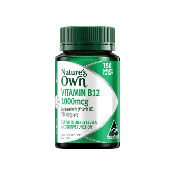 Nature’s Own Vitamin B12 1000mcg Tablets Boosts Energy & Mental Health Relieves Fatigue 150 Tablets