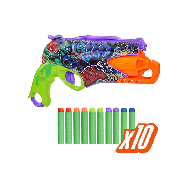 Nerf Teenage Mutant Ninja Turtles Blaster with 10 Elite Darts For Kids 8+!