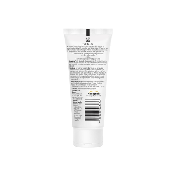 Neutrogena Hydro Boost Face Lotion Sunscreen SPF 50 85ml Ultra-Hydrating Protection for Your Skin with Hyaluronic Acid