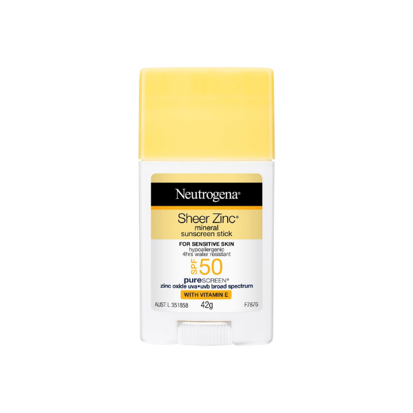 Neutrogena Sheer Zinc Mineral Sunscreen Stick SPF 50 42g  Effortless Hands-Free Sun Protection