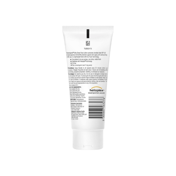 Neutrogena Ultra Sheer SPF 50 Face Lotion 88ml Perfect for Daily Sun Protection