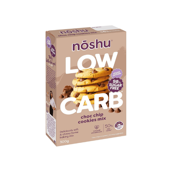 Noshu Sugar Free Choc Chip Cookies Mix 300g Ideal for Diabetics & Low-Sugar Diets