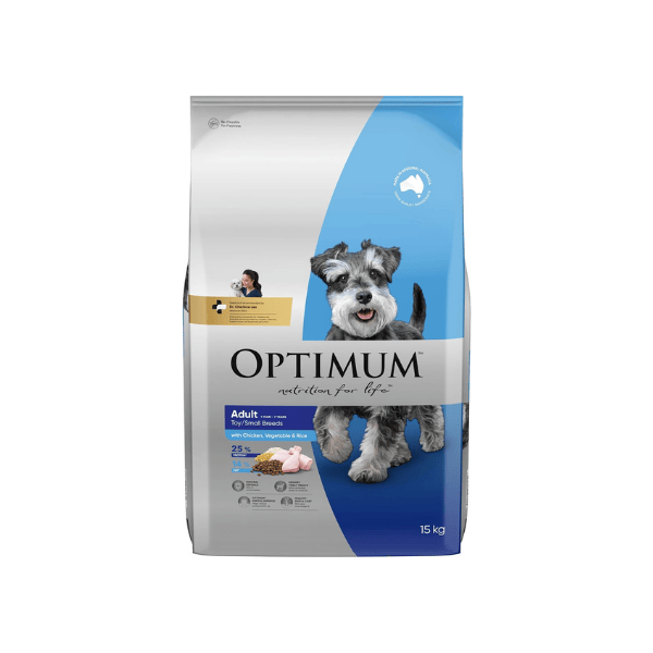 OPTIMUM Adult Toy/Small Breed 15kg Chicken Vegetables & Rice for Nutritional Balance