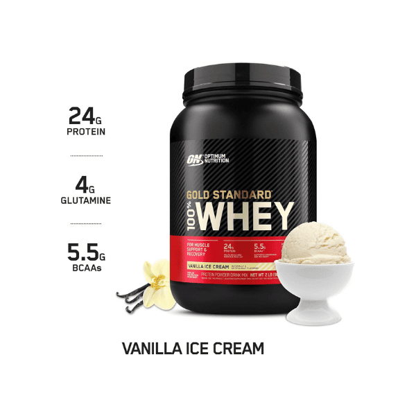 OPTIMUM NUTRITION Gold Standard 100% Whey Protein Powder Vanilla Ice Cream Flavor 907 g