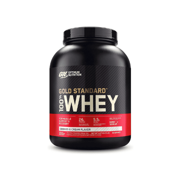 OPTIMUM NUTRITION Gold Standard 100% Whey Protein Powder Cookies and Cream Flavor 2.27 kg