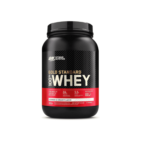 OPTIMUM NUTRITION Gold Standard 100% Whey Protein Powder Cookies and Cream Flavor 907 g