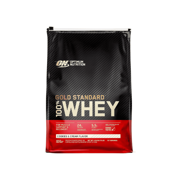 OPTIMUM NUTRITION Gold Standard 100% Whey Protein Powder Cookies and Cream Flavor 4.54 kg