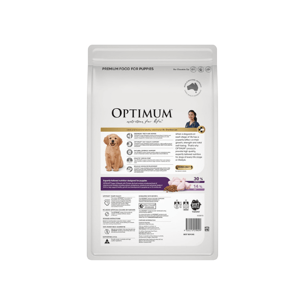 OPTIMUM Puppy Chicken Dry Dog Food 3kg Bags 4 Pack All Breeds