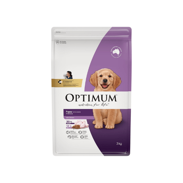 OPTIMUM Puppy Chicken Dry Dog Food 3kg Bags 4 Pack All Breeds