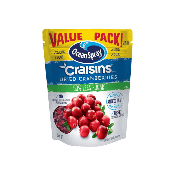 Ocean Spray Craisins Dried Cranberries – 50% Less Sugar | Healthy Snack 250g