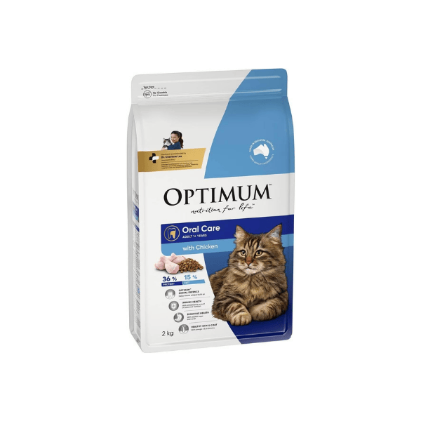 Optimum Chicken Oral Care Cat Food 2 kg Perfect for Adult Cats 1+ Years