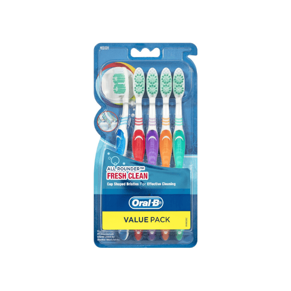 Oral-B All Rounder Medium Fresh Clean Toothbrush 5Pack