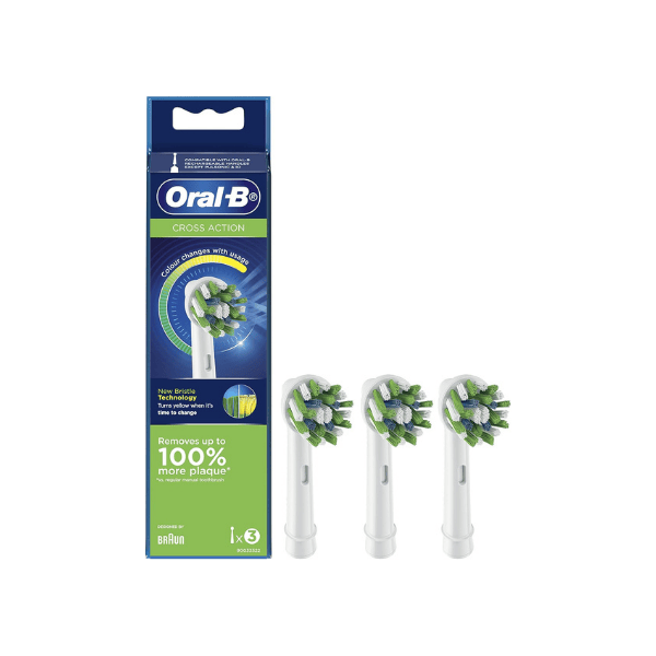 3Pack Replacement Brush Heads for Oral-B Cross Action Electric Toothbrush