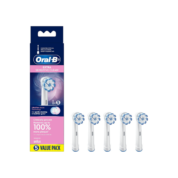 Oral-B 5Piece Set of Extra Sensitive Clean Replacement Brush Heads