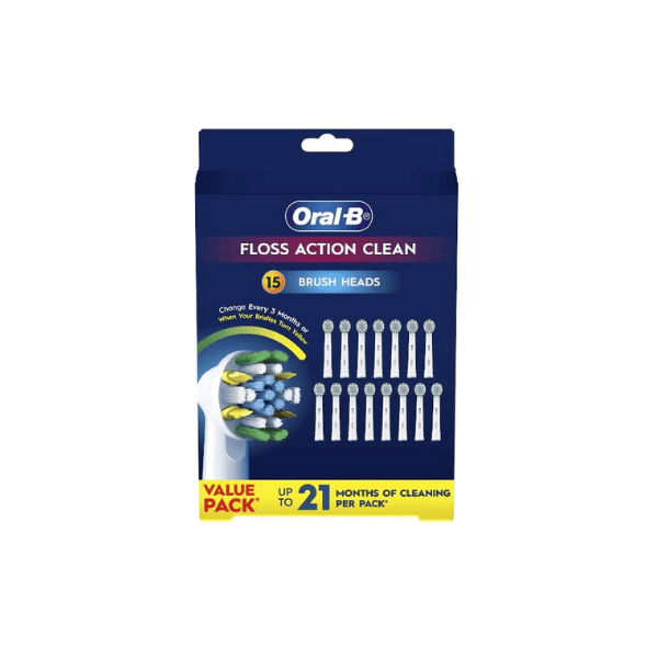 Oral-B Floss Action Replacement Toothbrush Heads 15 Pack