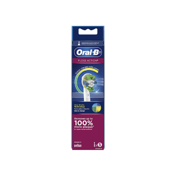 Oral-B Floss Action Replacement Brush Heads for Electric Toothbrushes Pack of 5